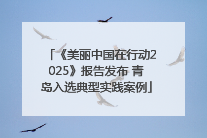 《美丽中国在行动2025》报告发布 青岛入选典型实践案例