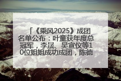 《乘风2025》成团名单公布：叶童获年度总冠军，李晟、吴宣仪等10位姐姐成功成团，陈德容获年度高光人物