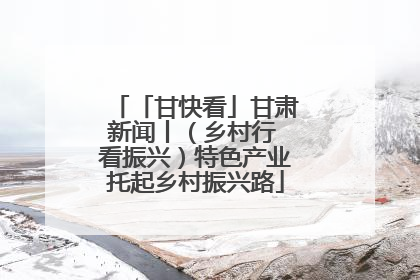 「甘快看」甘肃新闻丨（乡村行 看振兴）特色产业托起乡村振兴路