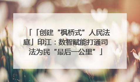 「创建“枫桥式”人民法庭」印江：数智赋能打通司法为民“最后一公里”