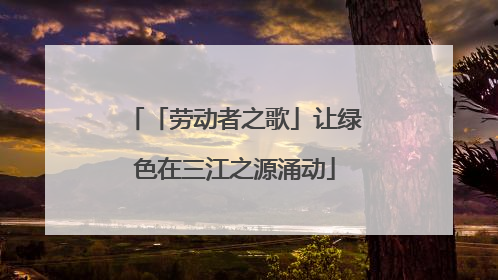 「劳动者之歌」让绿色在三江之源涌动