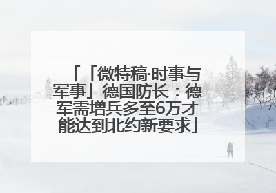 「微特稿·时事与军事」德国防长：德军需增兵多至6万才能达到北约新要求