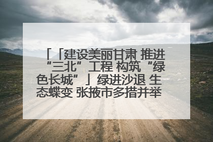 「建设美丽甘肃 推进“三北”工程 构筑“绿色长城”」绿进沙退 生态蝶变 张掖市多措并举加大防沙治沙力度
