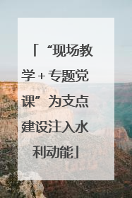 “现场教学＋专题党课”为支点建设注入水利动能
