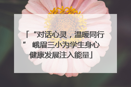 “对话心灵，温暖同行” 峨眉三小为学生身心健康发展注入能量