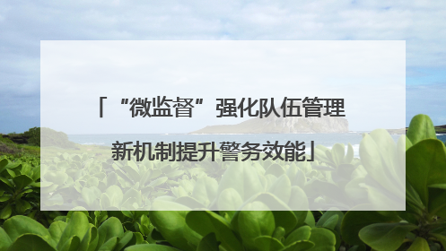 “微监督”强化队伍管理 新机制提升警务效能