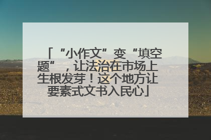 “小作文”变“填空题”，让法治在市场上生根发芽！这个地方让要素式文书入民心