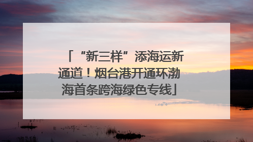 “新三样”添海运新通道！烟台港开通环渤海首条跨海绿色专线