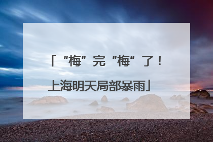 “梅”完“梅”了！上海明天局部暴雨