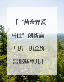 “黄金界爱马仕”创新高！扒一扒金饰品那些事儿