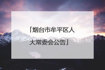 烟台市牟平区人大常委会公告