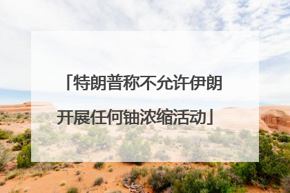 特朗普称不允许伊朗开展任何铀浓缩活动