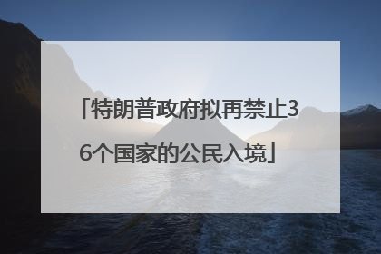 特朗普政府拟再禁止36个国家的公民入境