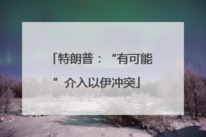 特朗普：“有可能”介入以伊冲突