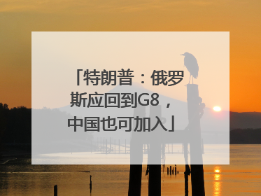 特朗普：俄罗斯应回到G8，中国也可加入