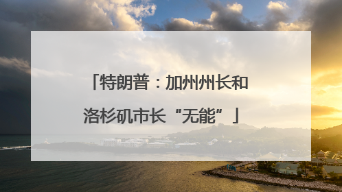 特朗普：加州州长和洛杉矶市长“无能”