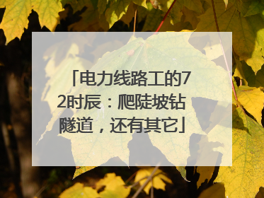 电力线路工的72时辰：爬陡坡钻隧道，还有其它