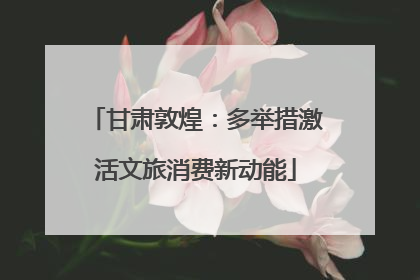 甘肃敦煌：多举措激活文旅消费新动能