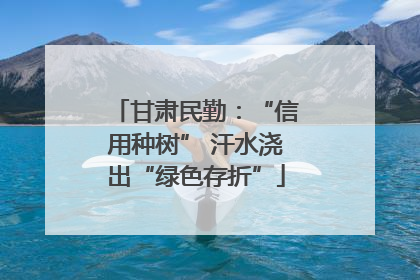 甘肃民勤：“信用种树” 汗水浇出“绿色存折”