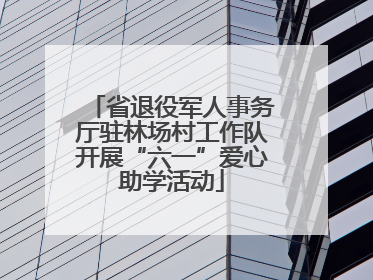 省退役军人事务厅驻林场村工作队开展“六一”爱心助学活动