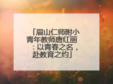 眉山仁师附小青年教师唐红丽：以青春之名，赴教育之约