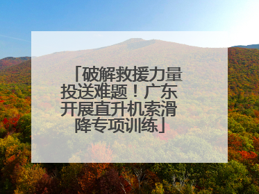 破解救援力量投送难题！广东开展直升机索滑降专项训练