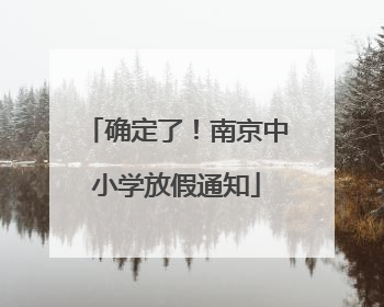 确定了！南京中小学放假通知