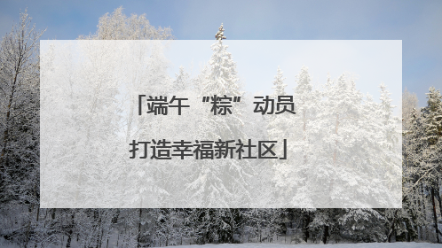 端午“粽”动员 打造幸福新社区