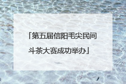 第五届信阳毛尖民间斗茶大赛成功举办