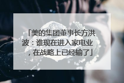 美的集团董事长方洪波：谁现在进入家电业，在战略上已经输了