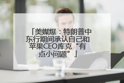 美媒爆：特朗普中东行期间承认自己和苹果CEO库克“有点小问题”