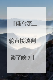 俄乌第二轮直接谈判谈了啥？