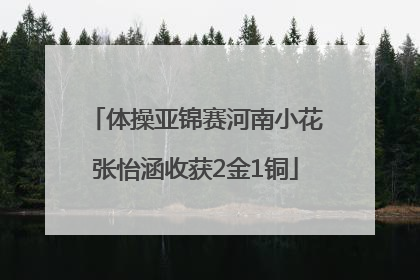 体操亚锦赛河南小花张怡涵收获2金1铜