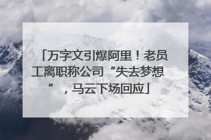 万字文引爆阿里！老员工离职称公司“失去梦想”，马云下场回应