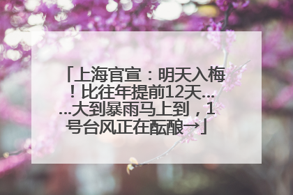 上海官宣：明天入梅！比往年提前12天……大到暴雨马上到，1号台风正在酝酿→