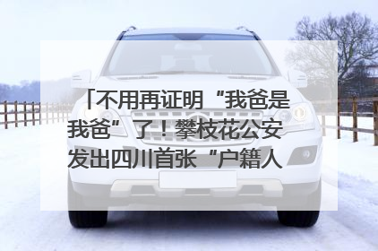 不用再证明“我爸是我爸”了！攀枝花公安发出四川首张“户籍人口直系亲属关系谱”
