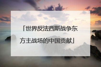 世界反法西斯战争东方主战场的中国贡献