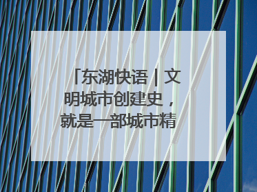 东湖快语｜文明城市创建史，就是一部城市精神成长史
