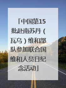 中国第15批赴南苏丹（瓦乌）维和部队参加联合国维和人员日纪念活动