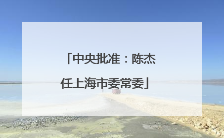 中央批准：陈杰任上海市委常委