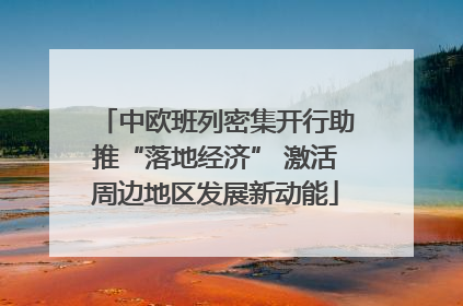 中欧班列密集开行助推“落地经济” 激活周边地区发展新动能