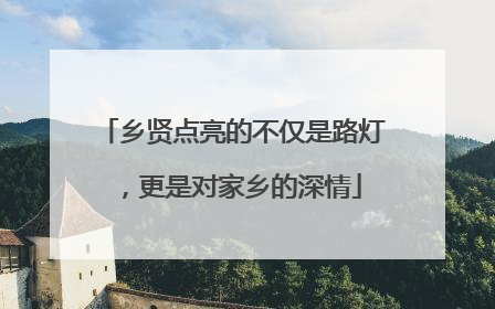 乡贤点亮的不仅是路灯，更是对家乡的深情