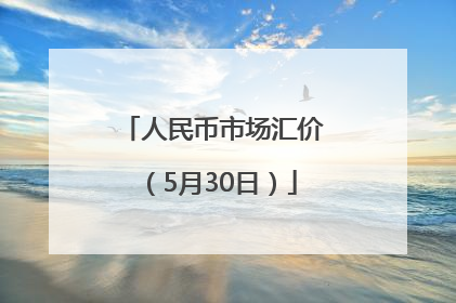 人民币市场汇价（5月30日）