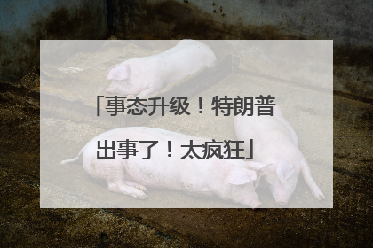 事态升级！特朗普出事了！太疯狂