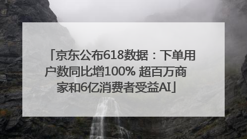 京东公布618数据：下单用户数同比增100% 超百万商家和6亿消费者受益AI