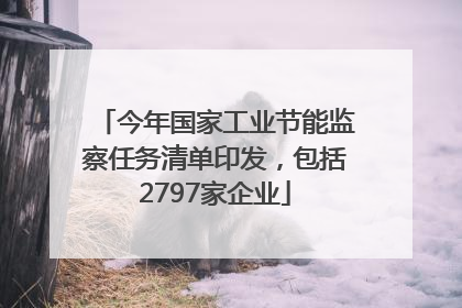 今年国家工业节能监察任务清单印发，包括2797家企业
