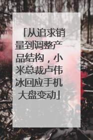 从追求销量到调整产品结构，小米总裁卢伟冰回应手机大盘变动