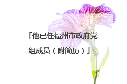 他已任福州市政府党组成员（附简历）