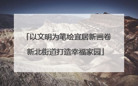 以文明为笔绘宜居新画卷 新北街道打造幸福家园