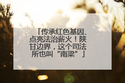 传承红色基因、点亮法治薪火！陕甘边界，这个司法所也叫“南梁”